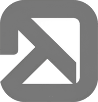Минималистичный абстрактный логотип компании Садовый Копатич в серых тонах на белом фоне